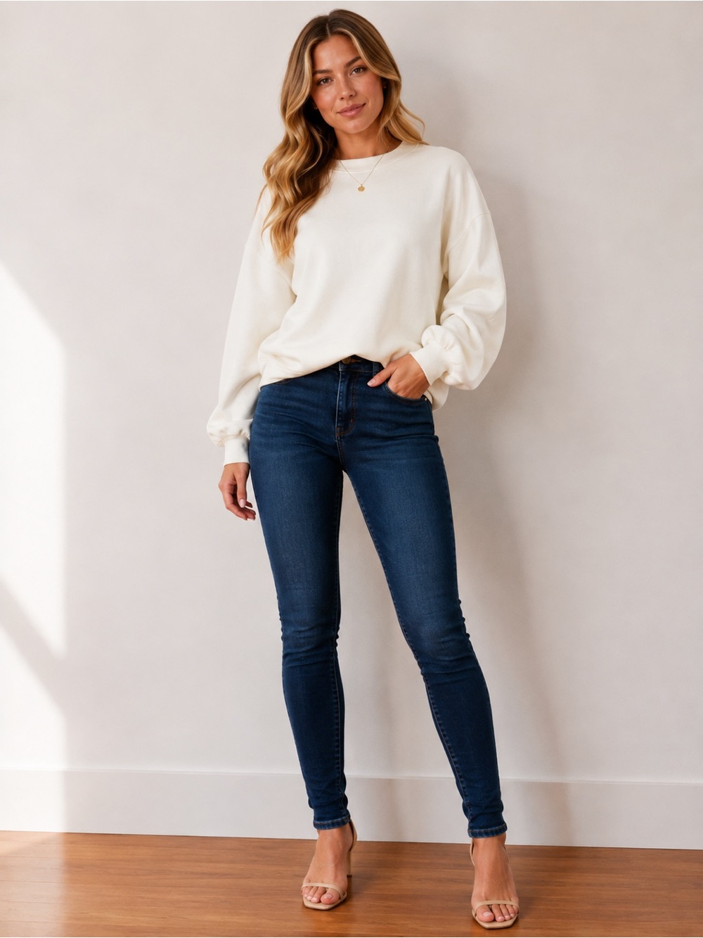 Express Women's White Sweater Size Medium